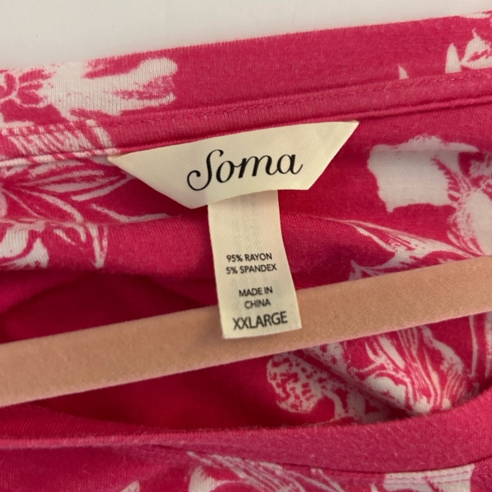 Soma nightgown Pink and White Floral size XXL - Picture 3 of 6
